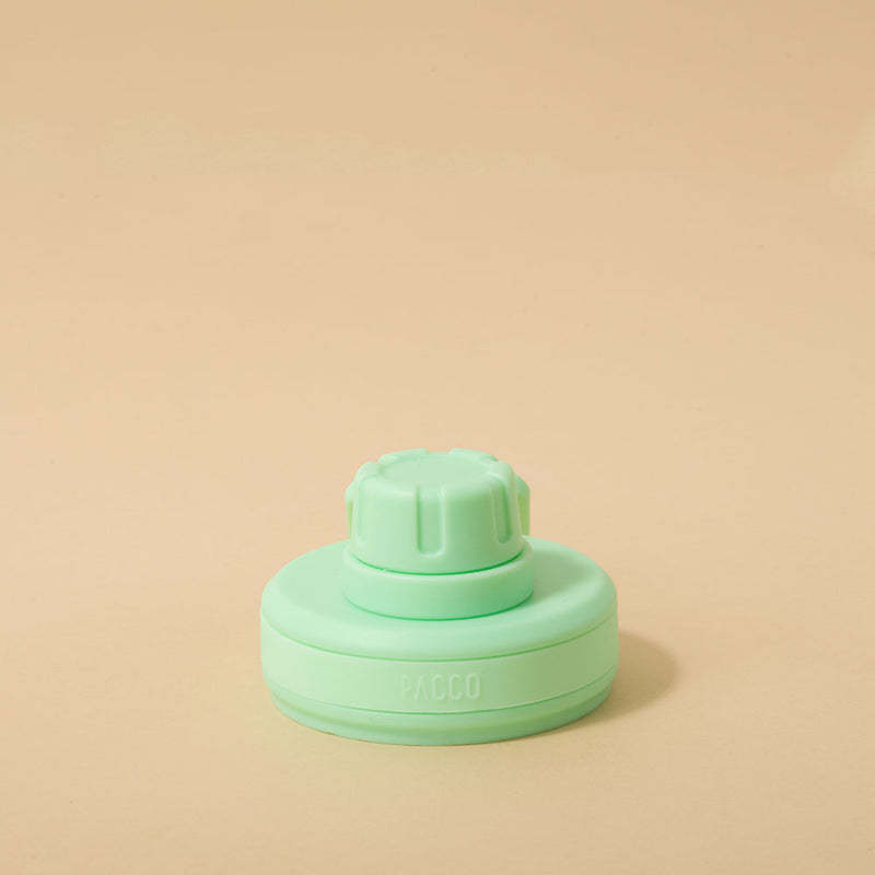 Tampa PACCO Original verde em polipropileno, destacando design moderno e funcionalidade para transporte seguro de garrafas.