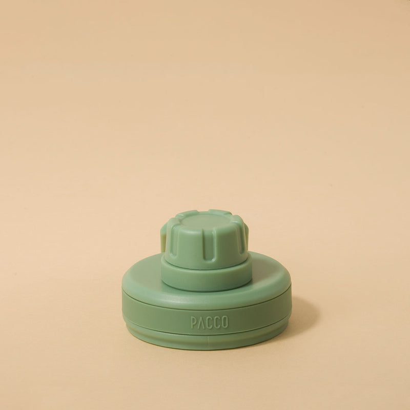 Tampa PACCO Original verde com design moderno e alça de transporte, feita de polipropileno premium para uso diário.