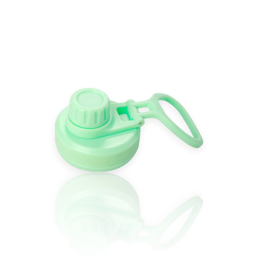 Tampa de reposição para Garrafa Fresh Gocase em polipropileno verde com alça, livre de BPA e resistente a altas temperaturas. Dimensões 8,5 x 7,5 cm.