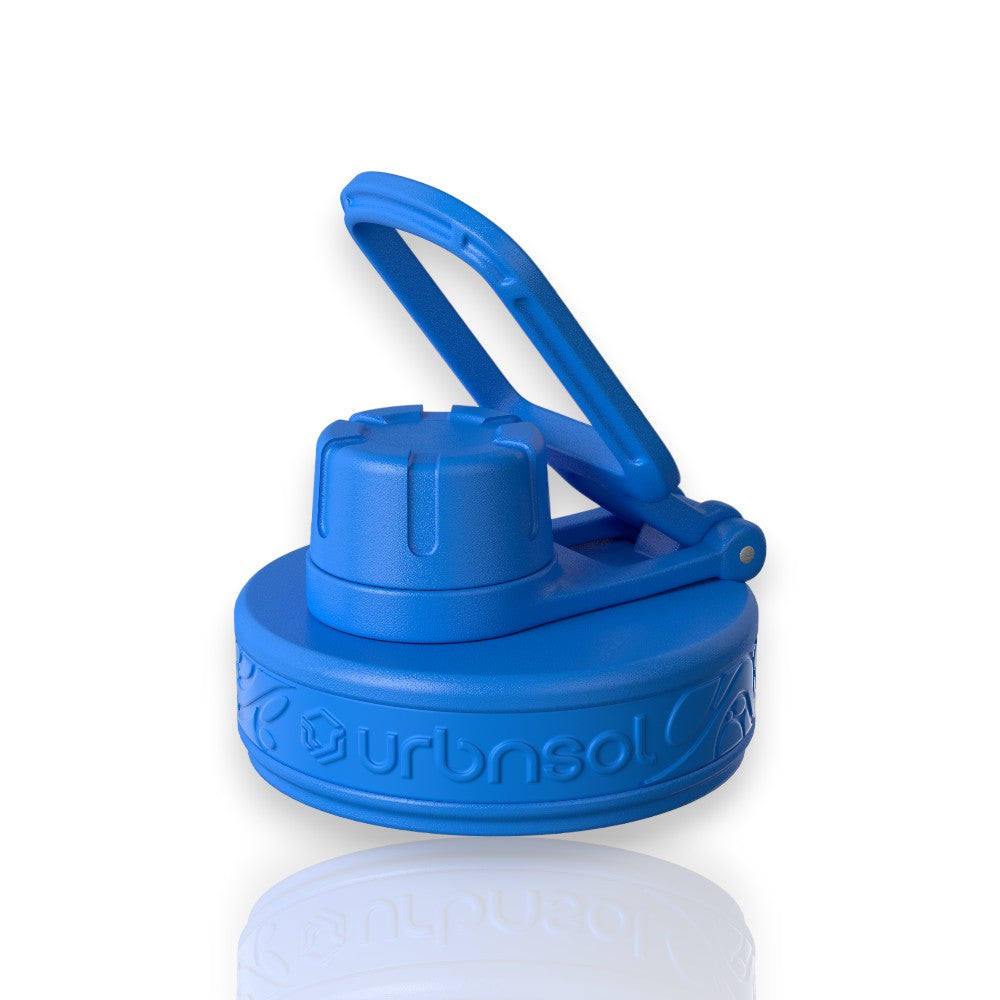 Tampa Urbnsol - Spout Lid azul compatível com Hydrotank; durável, reciclável, livre de BPA, para vários tamanhos de garrafa térmica.