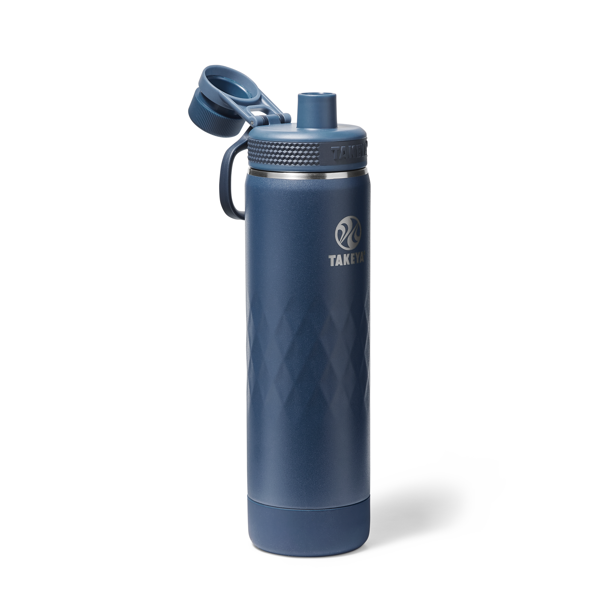 Garrafa Térmica Takeya 650ml Spout Lid Sport em aço inoxidável azul para alta performance em esportes e atividades ao ar livre.