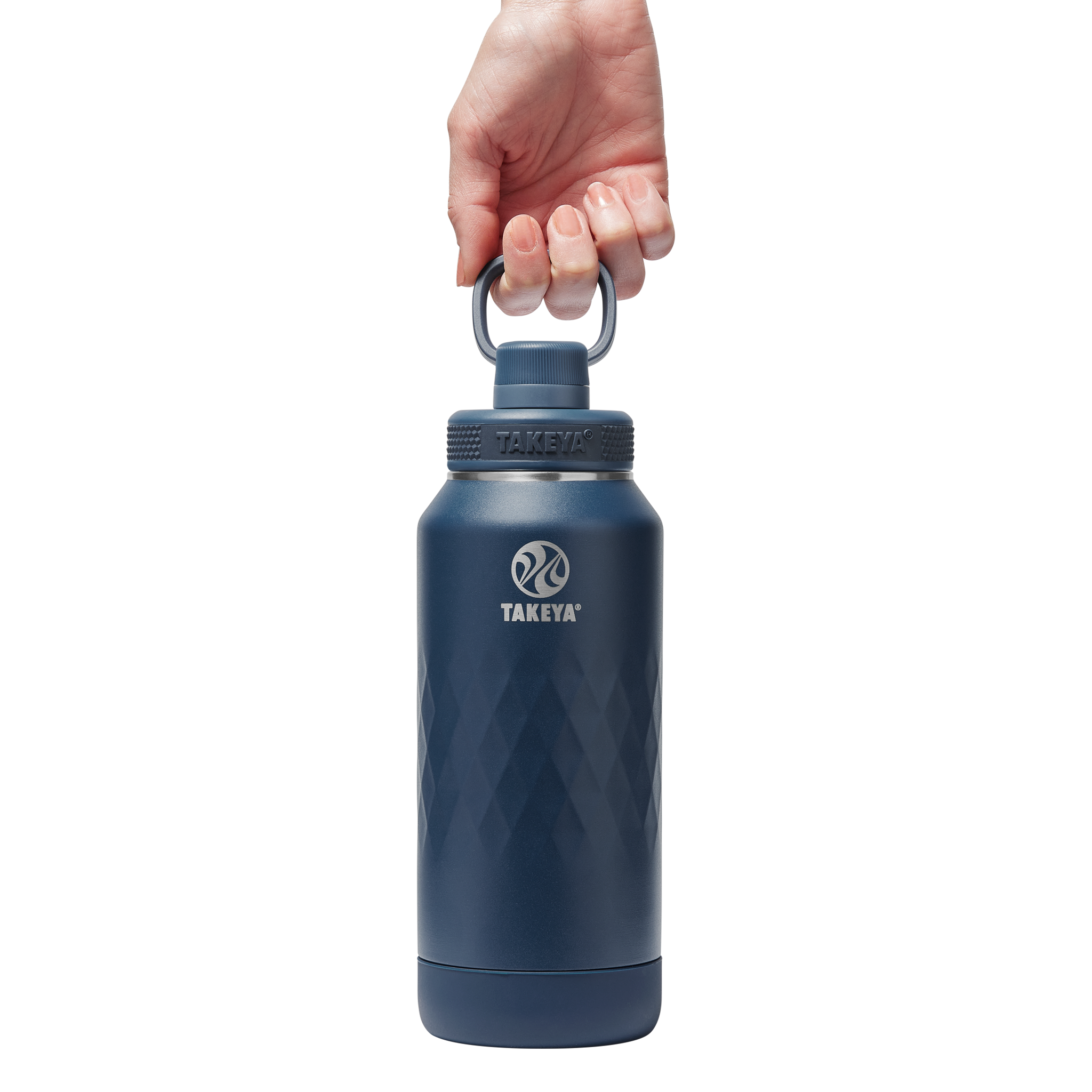 Garrafa Térmica Takeya 950ml Spout Lid Sport em aço inoxidável com isolamento, ideal para esportes ao ar livre e hidratação duradoura.