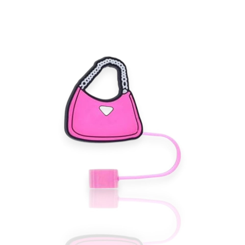 Protetor de Canudo Quencher - Pink Girl com design de bolsa rosa para copo térmico Stanley, acrescenta higiene e estilo.