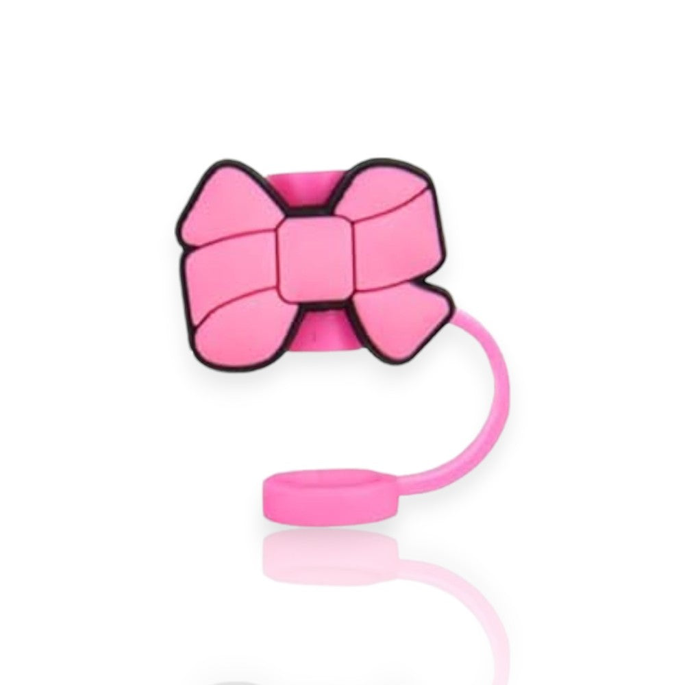 Protetor de Canudo Quencher - Pink Girl com laço rosa para copo térmico, estilo e higiene para uso diário de copos Stanley e Owala.