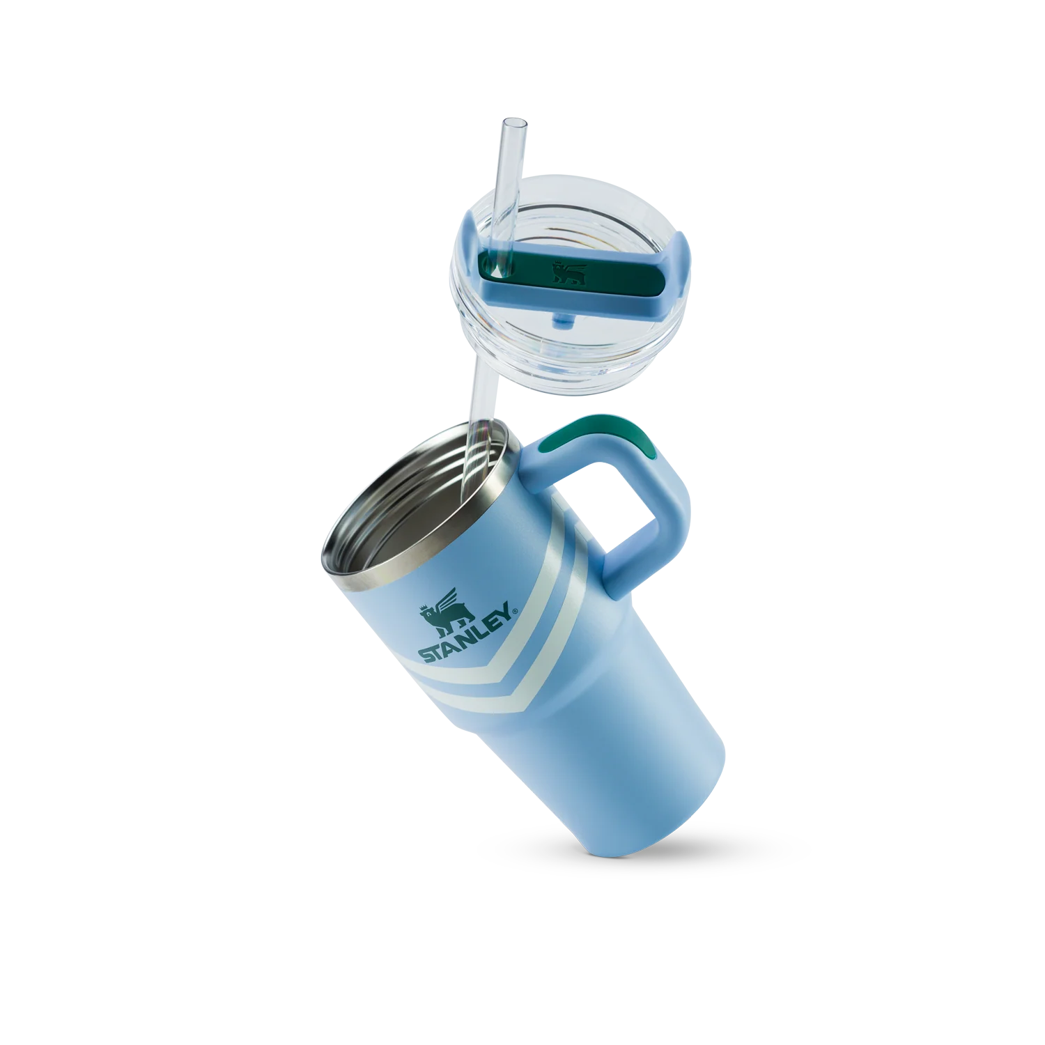 Copo Quencher Stanley | 591ml azul com canudo e tampa, ideal para hidratação e estilo.