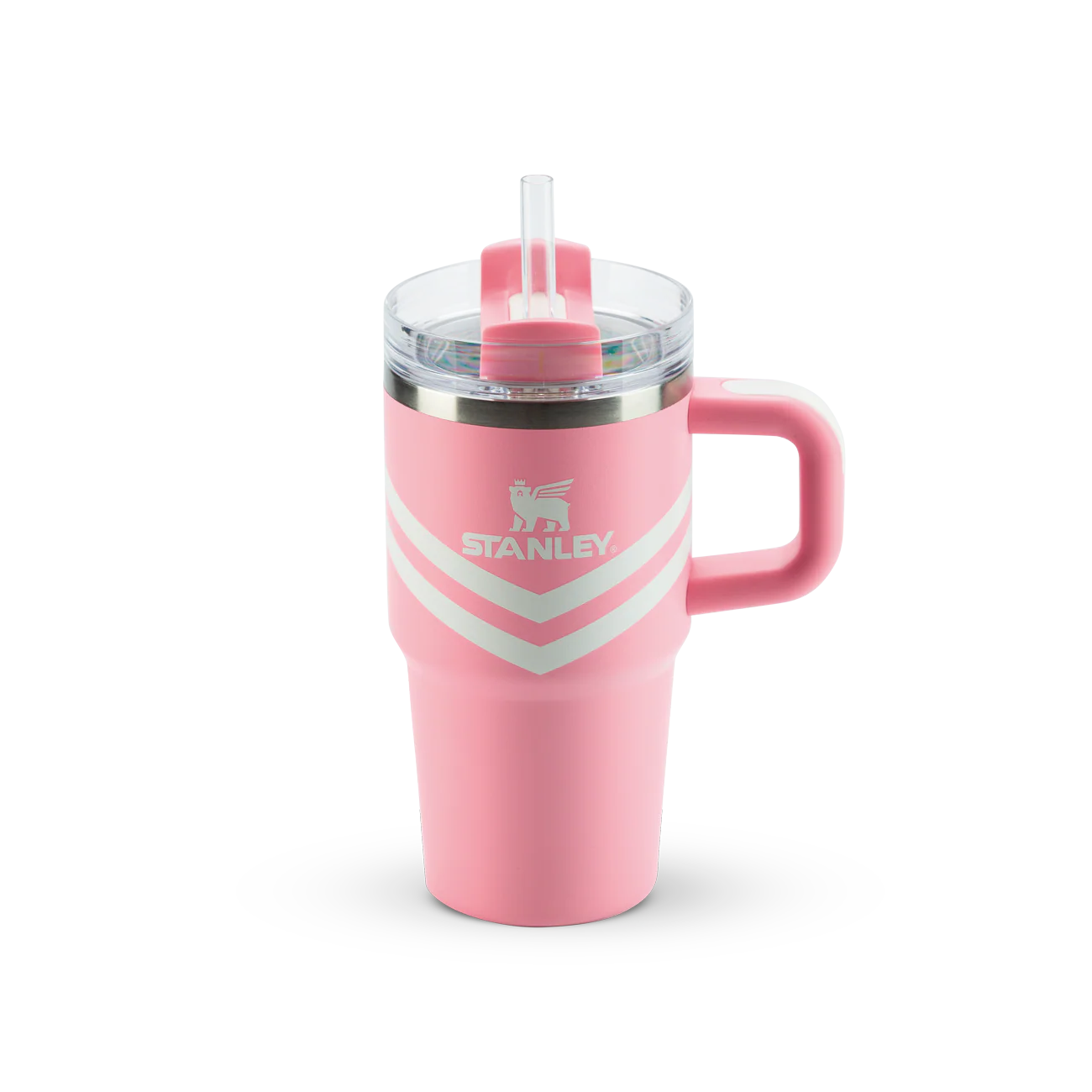 Copo Quencher Stanley | 591ml em rosa com canudo e alça ergonômica para hidratação prática.