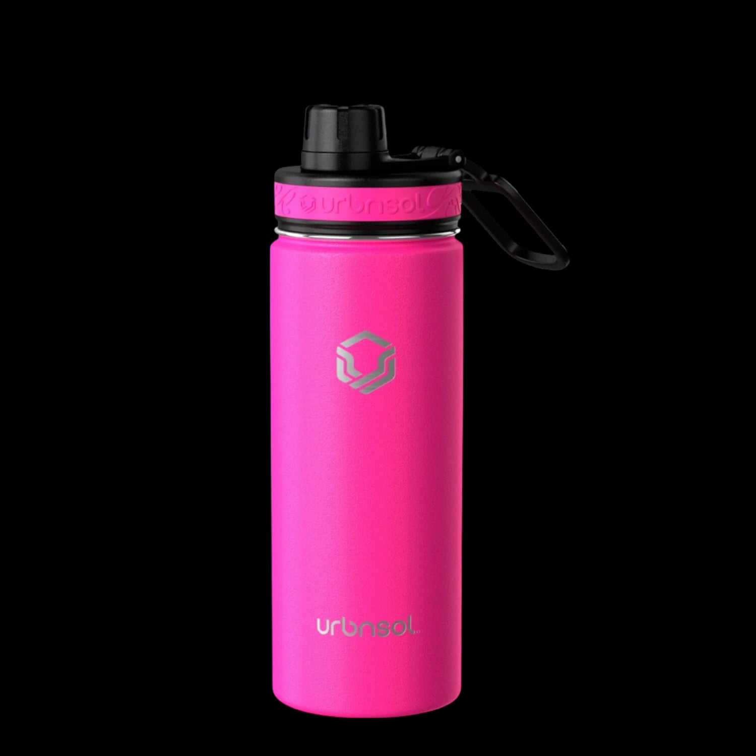 Garrafa Térmica Urbnsol Tradicional - 532ml em rosa com isolamento térmico para 12h quente e 24h frio, ideal para usar em qualquer ocasião.