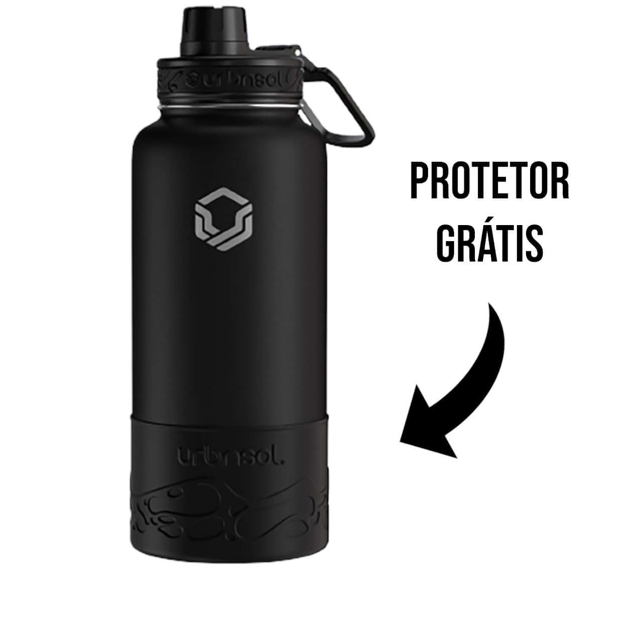 Garrafa Térmica Urbnsol 946ml - Tradicional em aço inoxidável com protetor grátis, mantém bebidas quentes por até 12 horas.