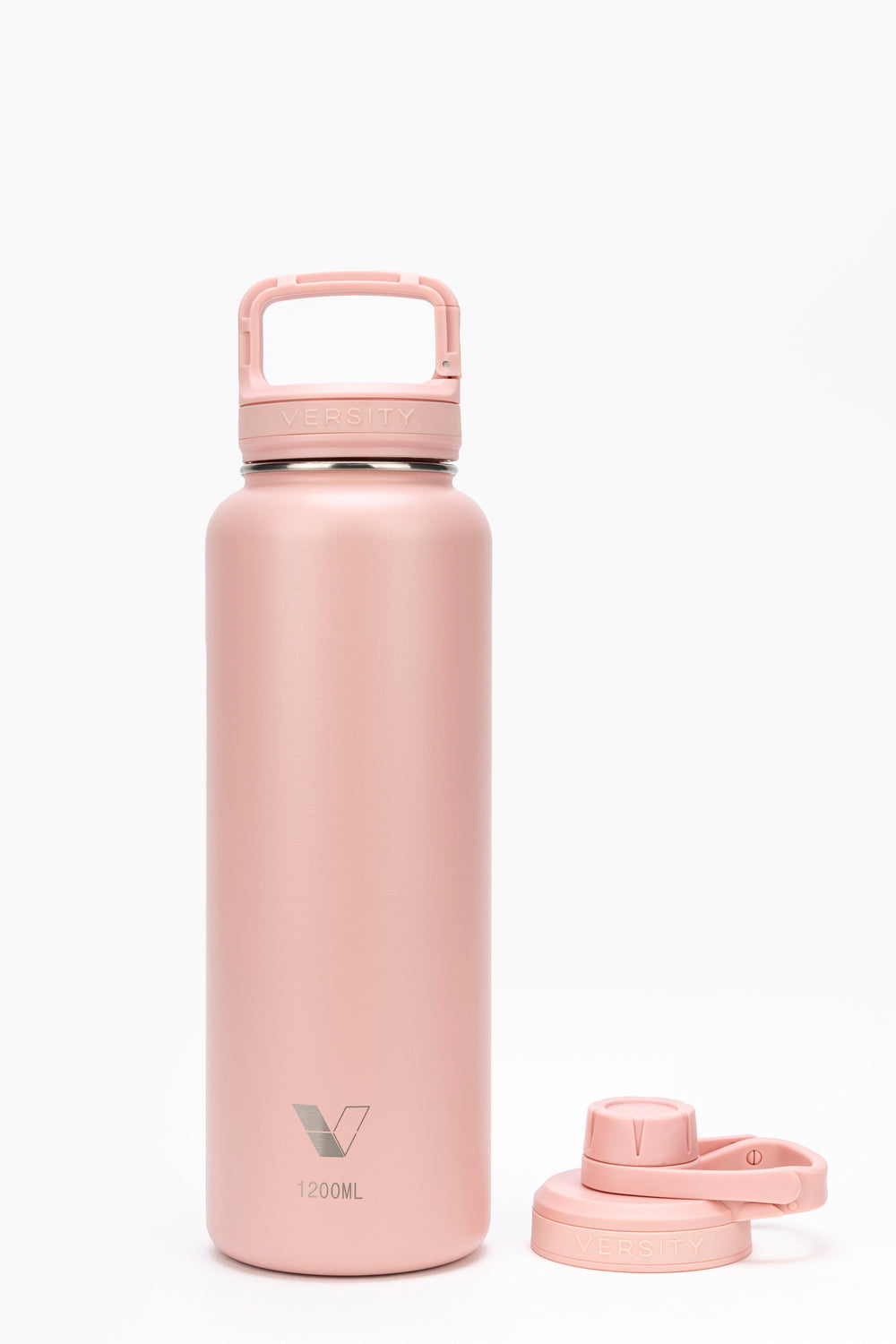 Garrafa Térmica Versity ColdKeeper 1200ml rosa com isolamento a vácuo para bebidas frias por 24h e quentes por 12h, tampa destacável.