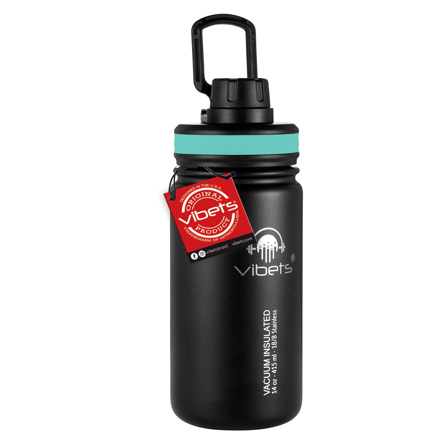 Garrafa Térmica Vibets Kids 415ml - Loop com isolamento térmico superior, parede dupla e camada de cobre para manter bebidas geladas.