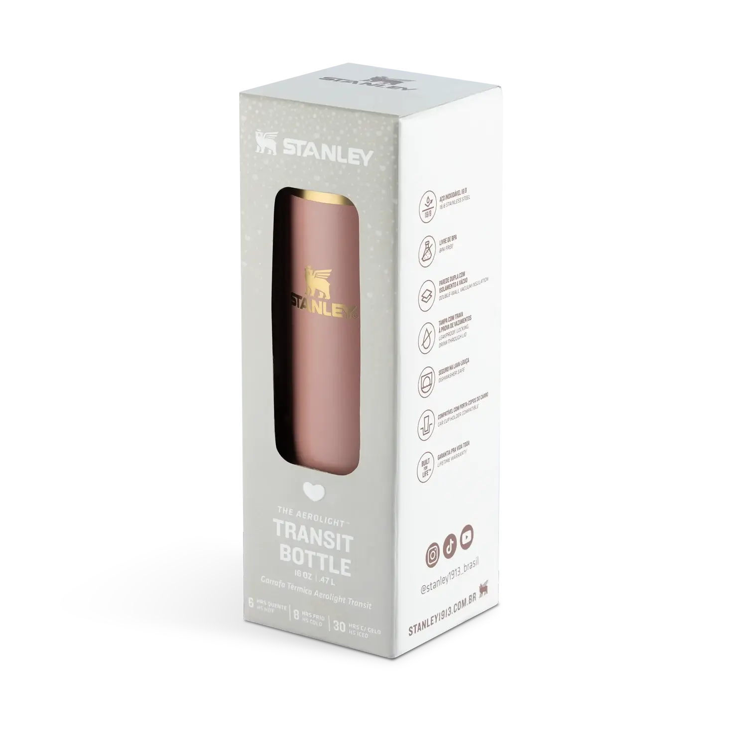 Garrafa Térmica AeroLight™ Transit Stanley | 0.47L em embalagem, edição comemorativa elegante para o Dia das Mães.