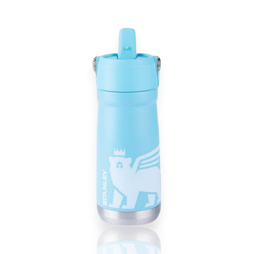 Garrafa Térmica Flip Straw Youth Stanley - 500ml azul com canudo retrátil para crianças.