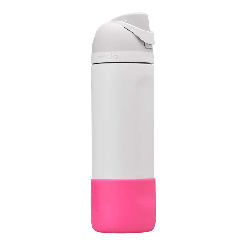 Capa Protetora de Silicone para Garrafa Owala - 710ml | 24oz em silicone rosa para proteção e estilo da garrafa Owala FreeSip.
