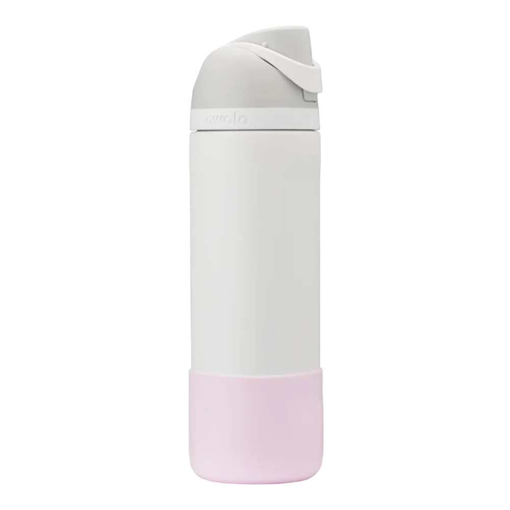 Capa Protetora de Silicone para Garrafa Owala - 710ml | 24oz em silicone antiderrapante rosa, ideal para proteção e estilo.
