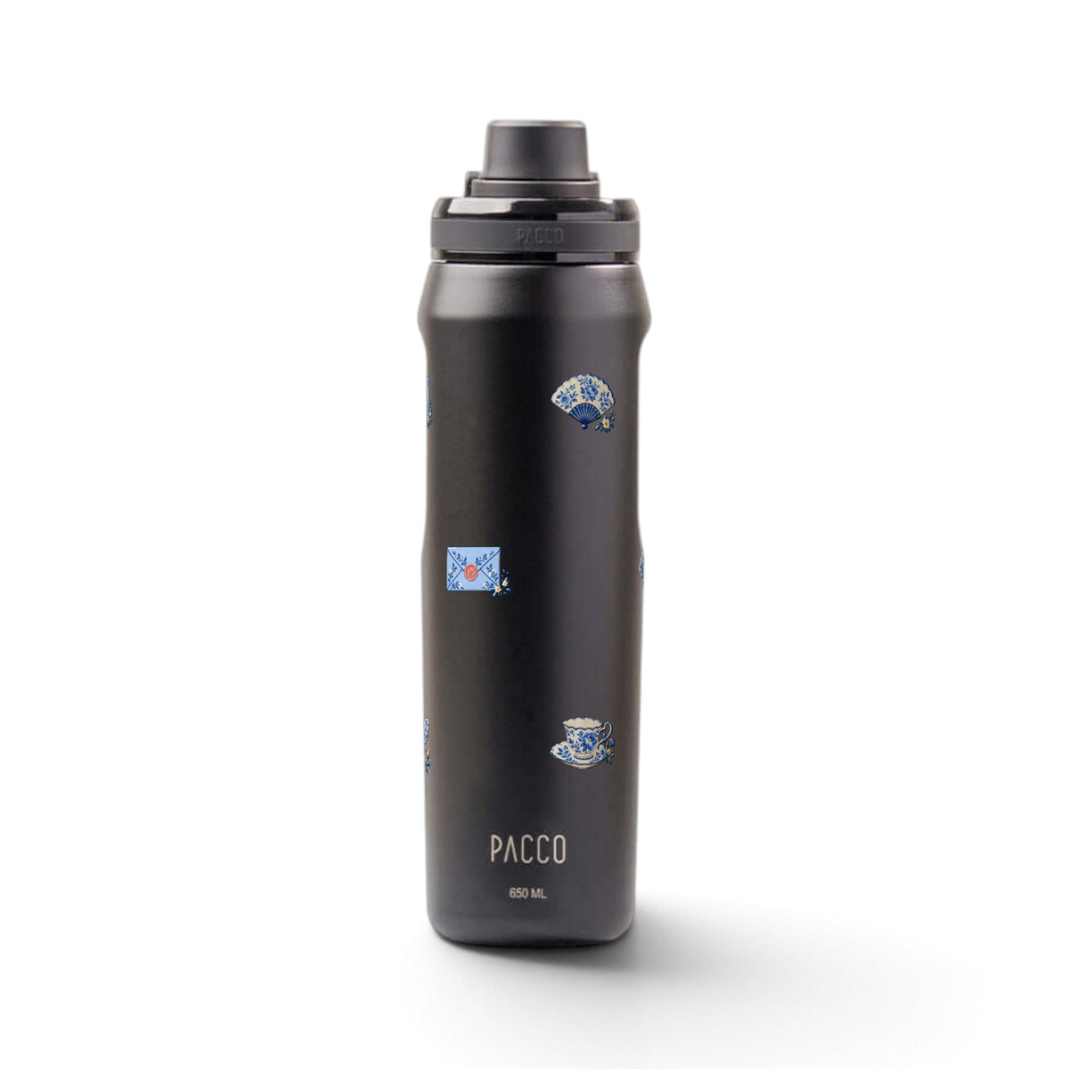 Garrafa Térmica PACCO Vyta 650ml Porcelana Azul Preta