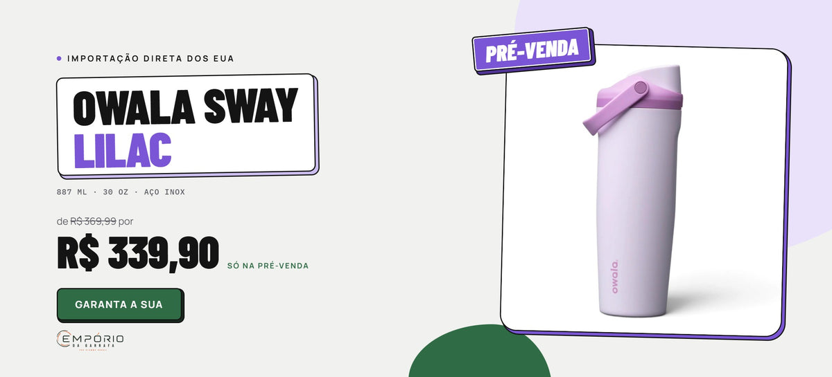 Owala Sway Lilac em pré-venda, banner desktop