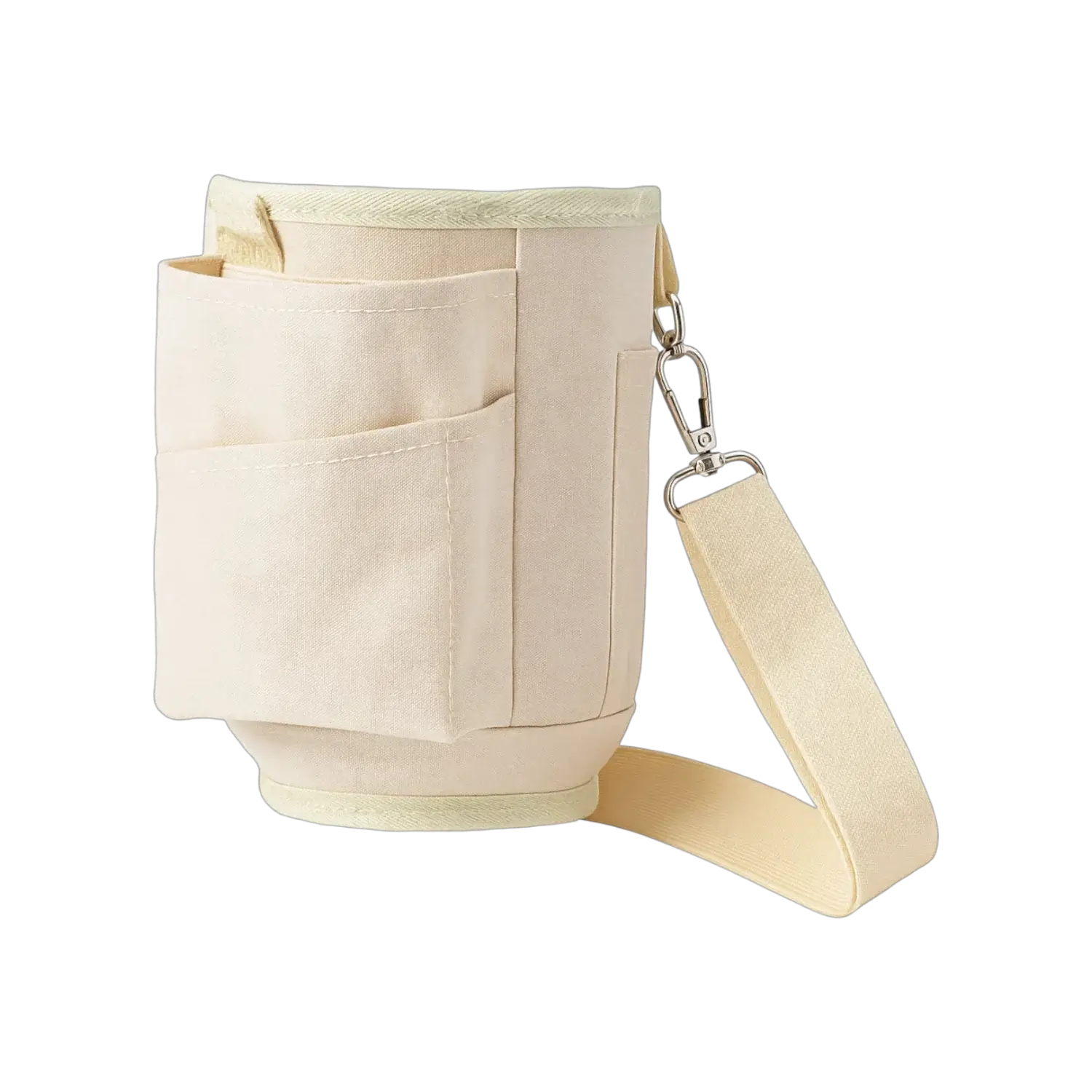 Bolsa para Copo Térmico Quencher & Tumbler feita de poliéster reciclado, com alça ajustável e compartimentos funcionais.