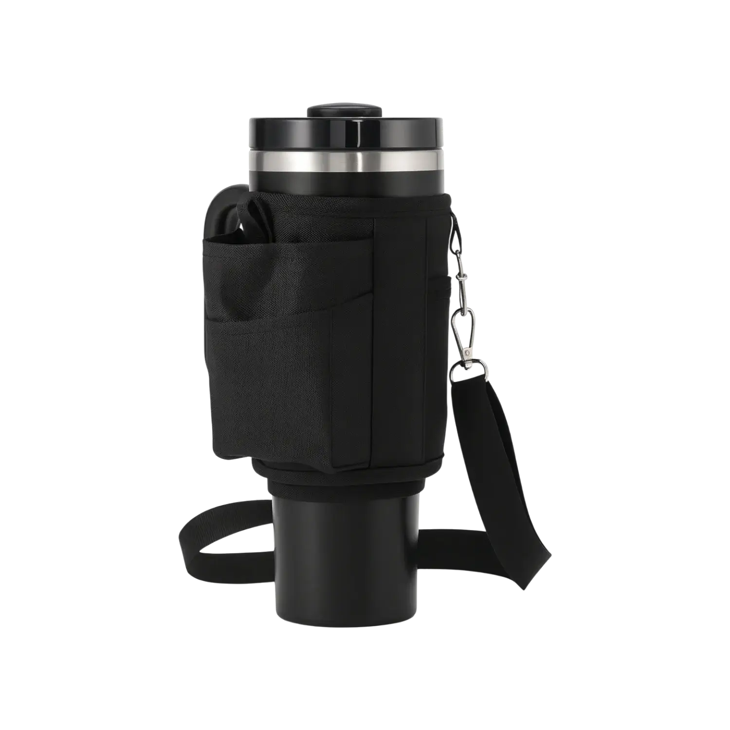 Bolsa para Copo Térmico Quencher & Tumbler em poliéster reciclado com alça, oferecendo organização e estilo para viagens.