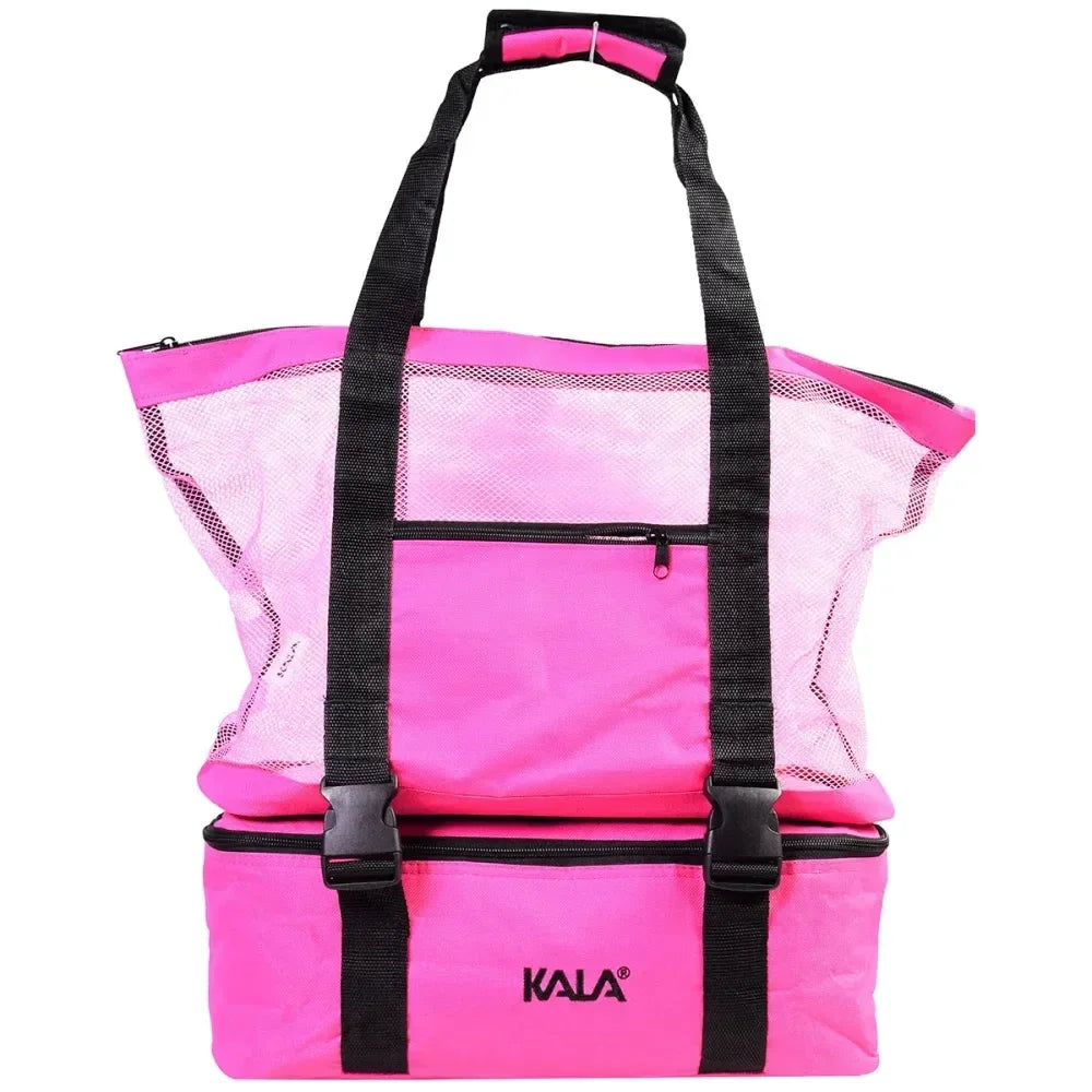 Bolsa térmica sintética 2 em 1 na cor rosa