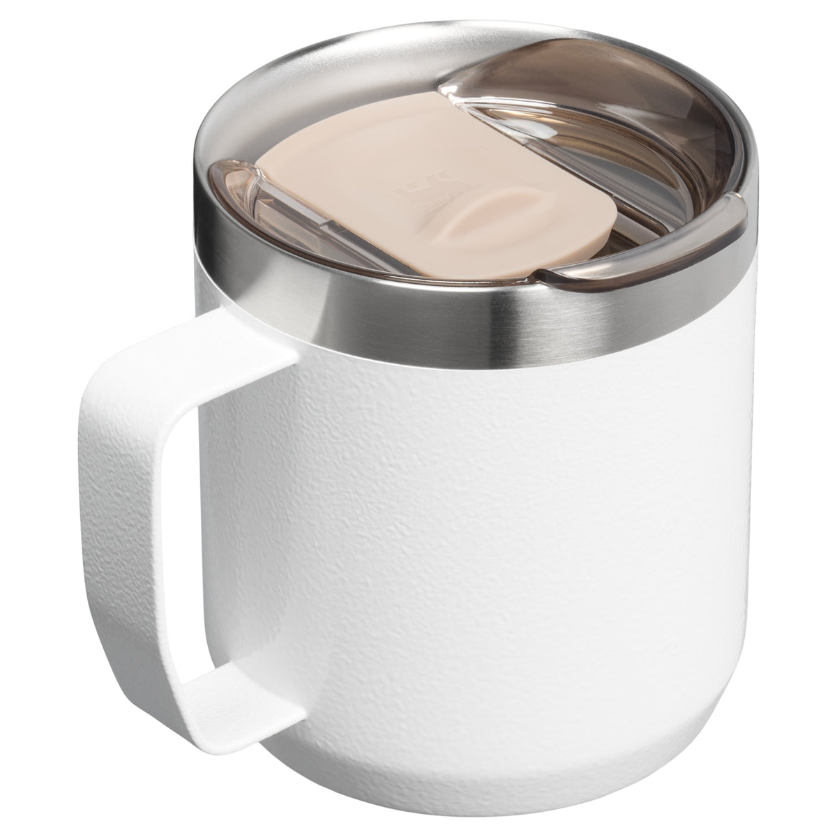 Caneca Camp Mug Stanley 350 ml Polar, vista frontal com tampa fechada, foto 5 de 11