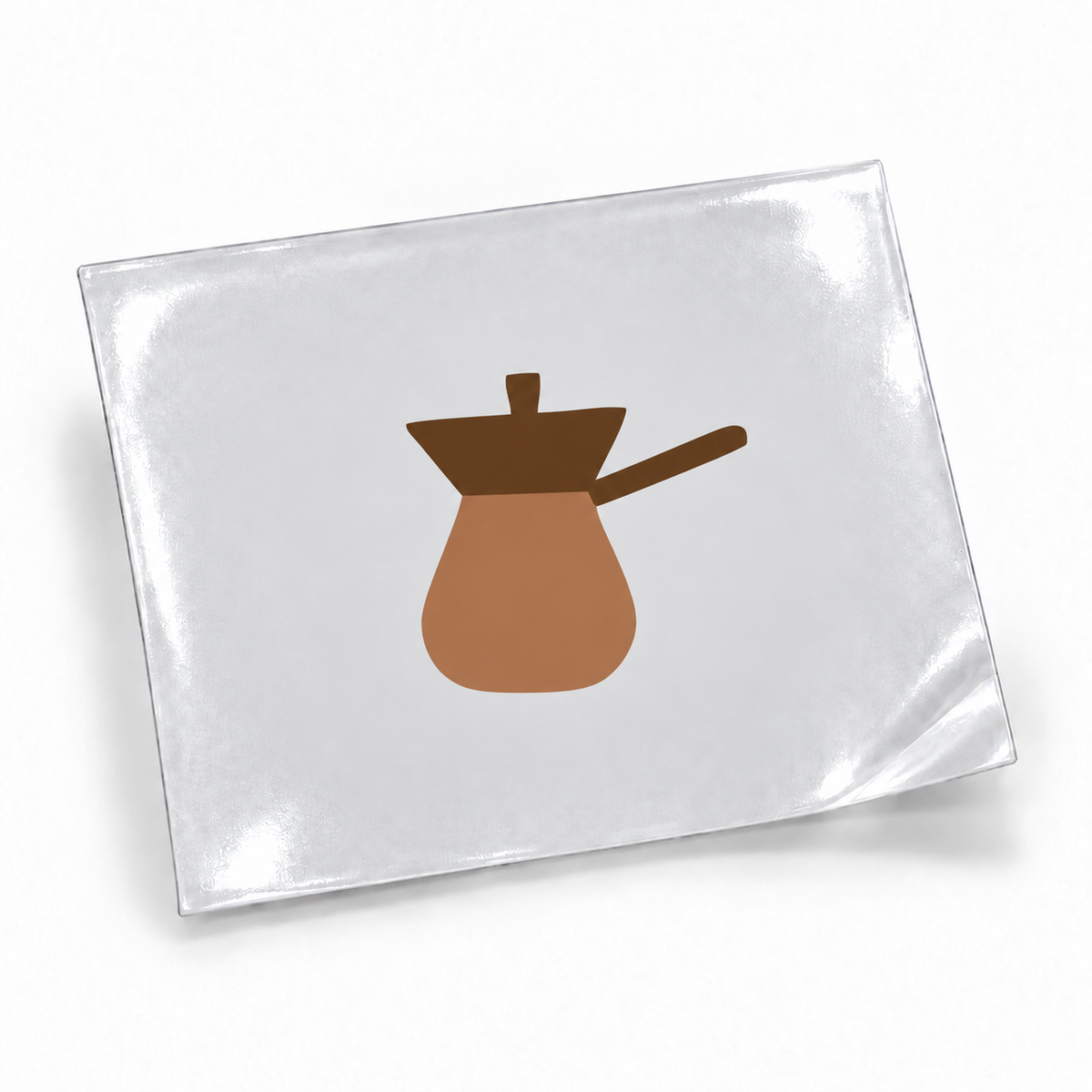 Cafeteira com tampa — sticker UV DTF individual com verniz — apresentação