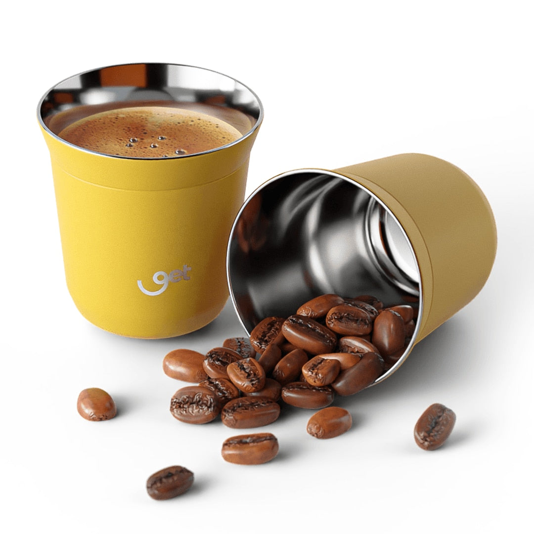 Copo Térmico Get Espresso 150ml Goldentec na cor Mel