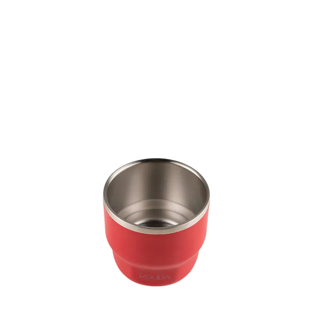Copo Térmico Kouda Egeu 150ml em vermelho ideal para café espresso