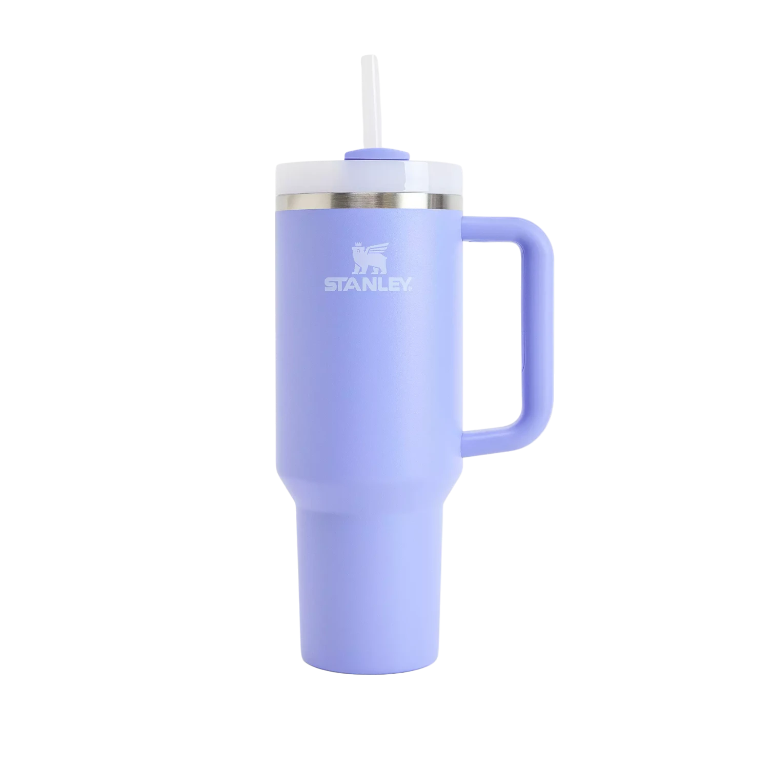Copo Quencher Stanley 1,18L roxo com canudo, alça ergonômica e tampa FlowState para hidratação prática dia a dia.
