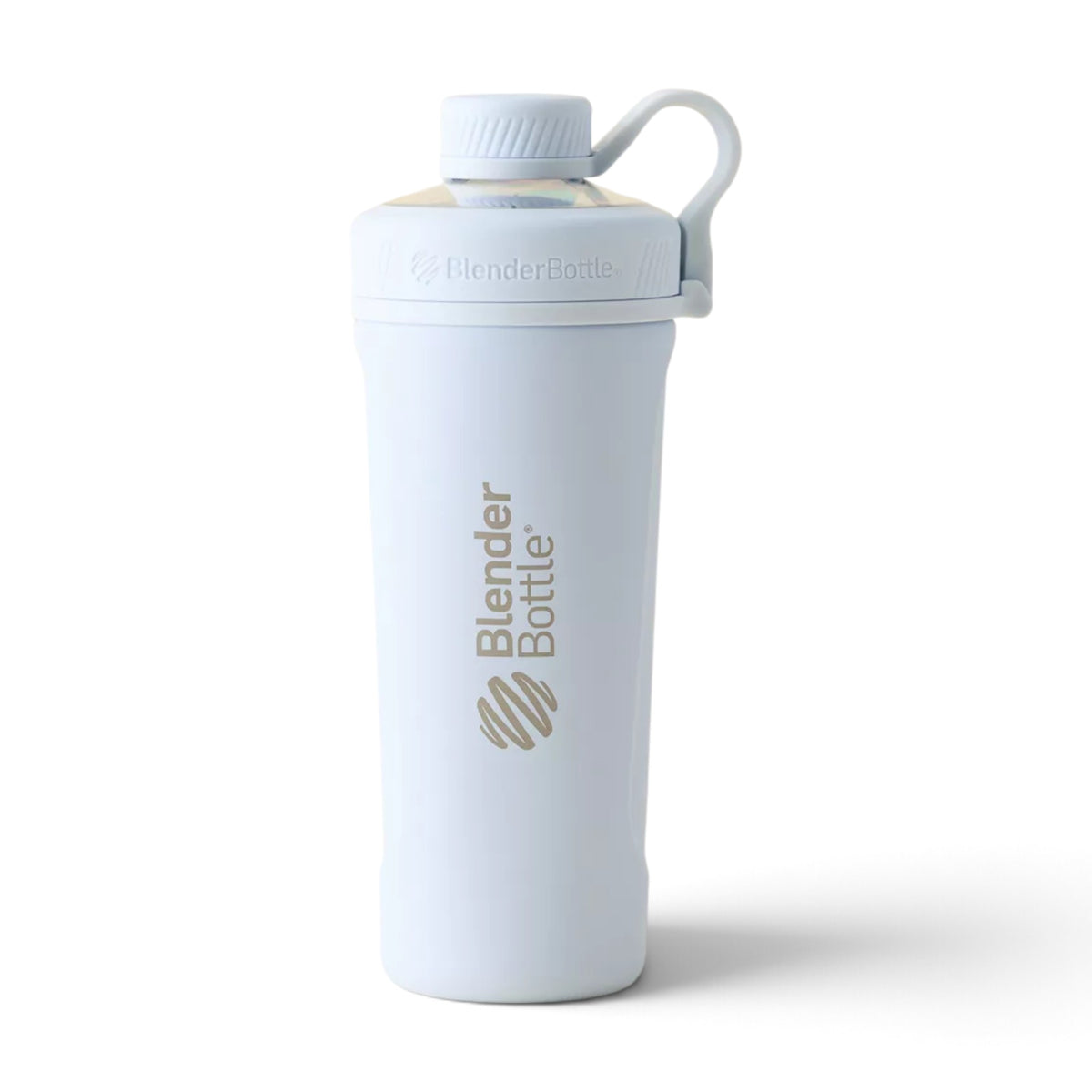 Coqueteleira Blender Bottle Radian 770 ml Azul Artico, vista frontal com tampa fechada