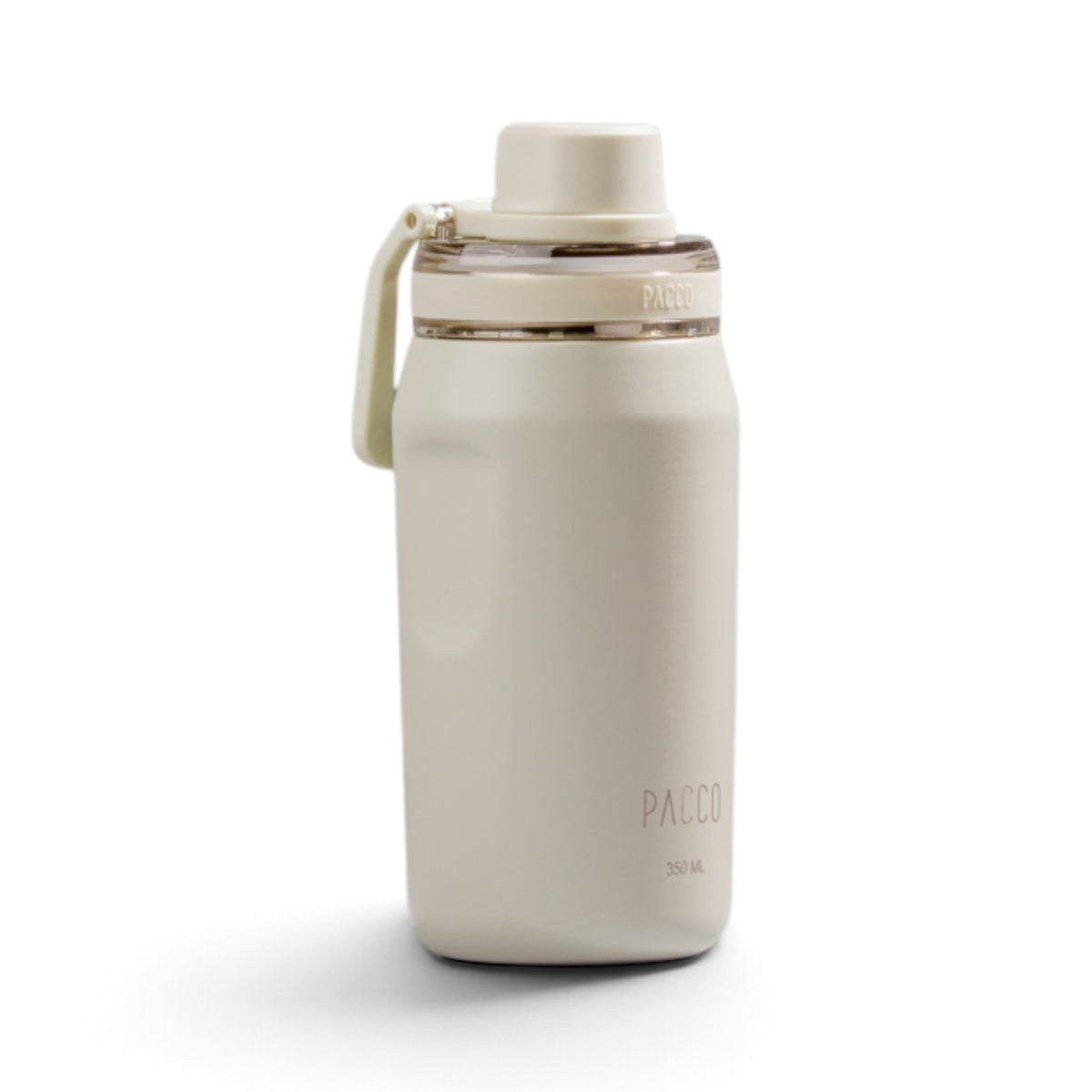 Garrafa Térmica PACCO Vyta 350 ml Creme, vista frontal com tampa fechada, foto 37 de 73