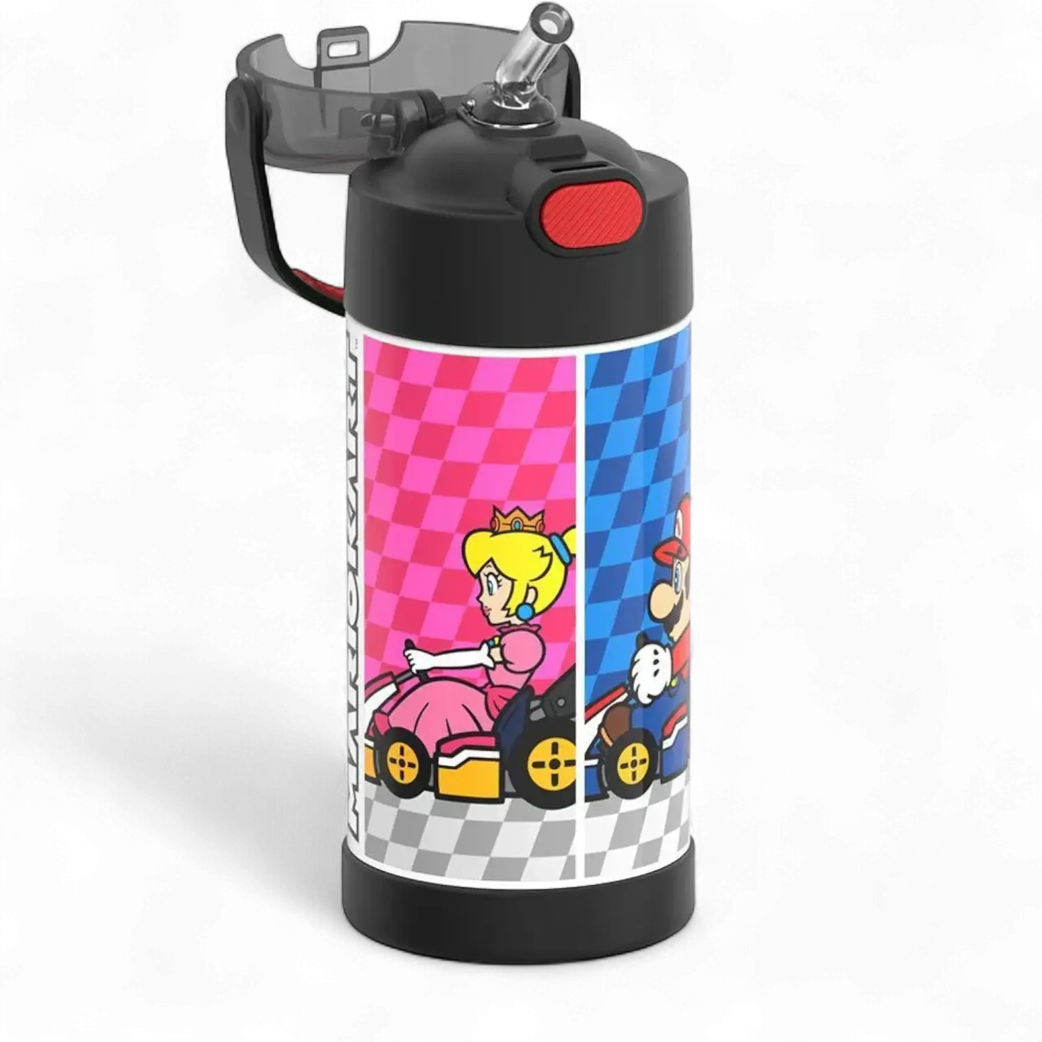Garrafa Térmica Funtainer Thermos - 355ml com design colorido infantil de personagens.