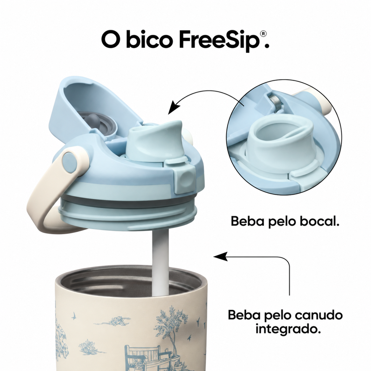 Garrafa Térmica Owala FreeSip Sway 887 ml — Toile Be Home — Detalhe funcional