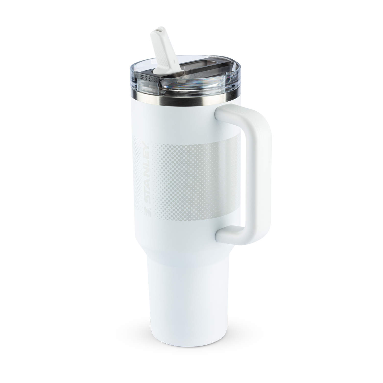 Copo Quencher Protour Stanley | 1,18L branco moderno com canudo, ideal para hidratação eficaz e design ergonômico para uso diário.