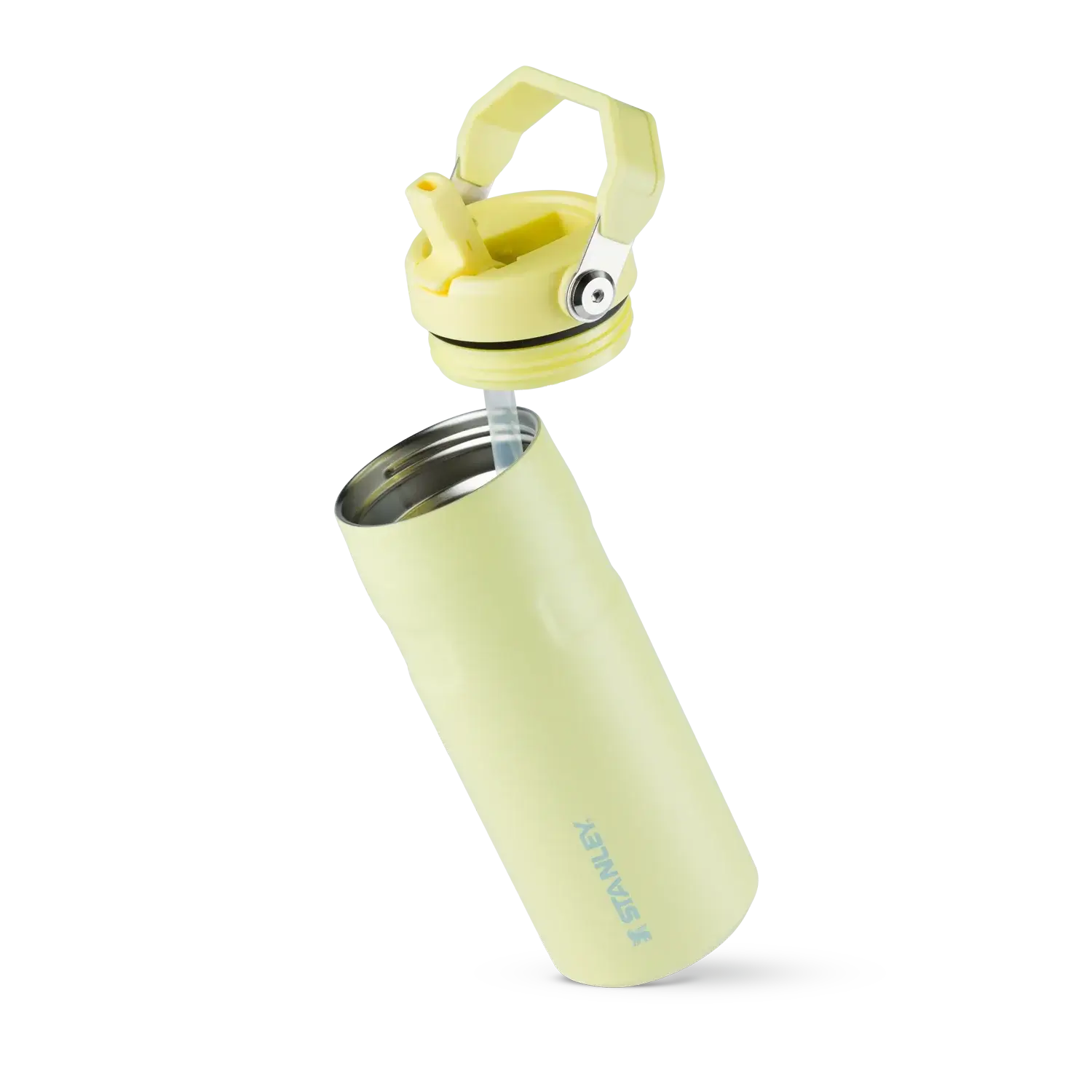 Garrafa Térmica Aerolight Flip Straw | 473ml em aço inox leve, design slim, com tampa aberta, ideal para mobilidade e conforto.