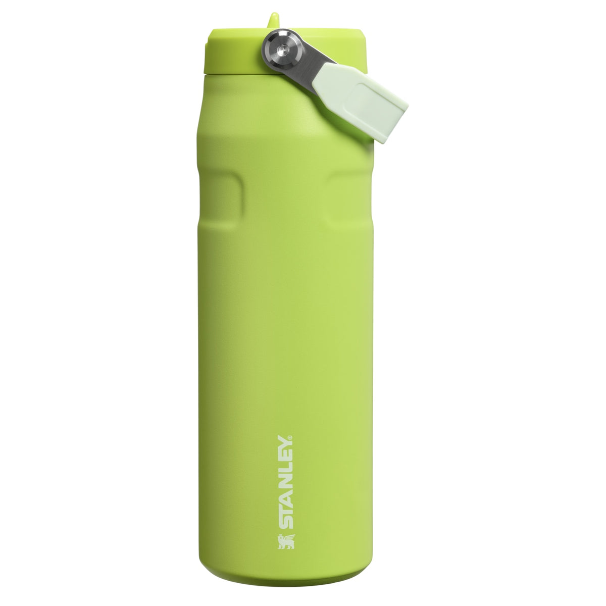 Garrafa Térmica Aerolight Flip Straw Stanley 710 ml Chartreuse, vista frontal com tampa fechada