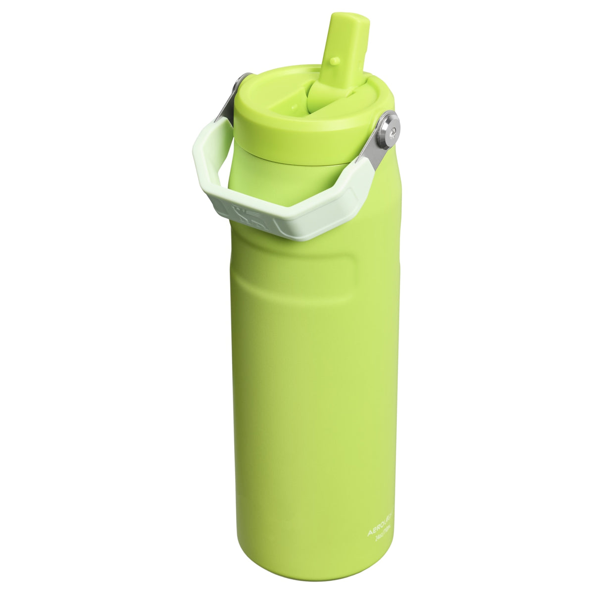 Garrafa Térmica Aerolight Flip Straw Stanley 710 ml Chartreuse, vista frontal com tampa fechada, foto 139 de 142
