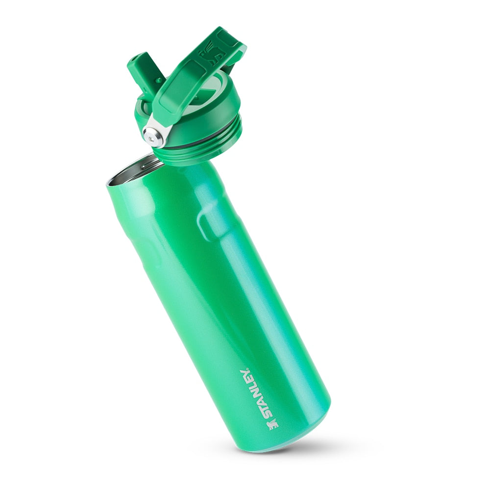 Garrafa Térmica Aerolight Flip Straw Stanley 710 ml Clover Shimmer, com a tampa aberta, foto 24 de 142