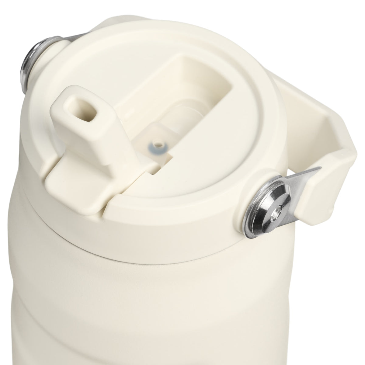 Garrafa Térmica Aerolight Flip Straw Stanley 710 ml Cream, detalhe da tampa