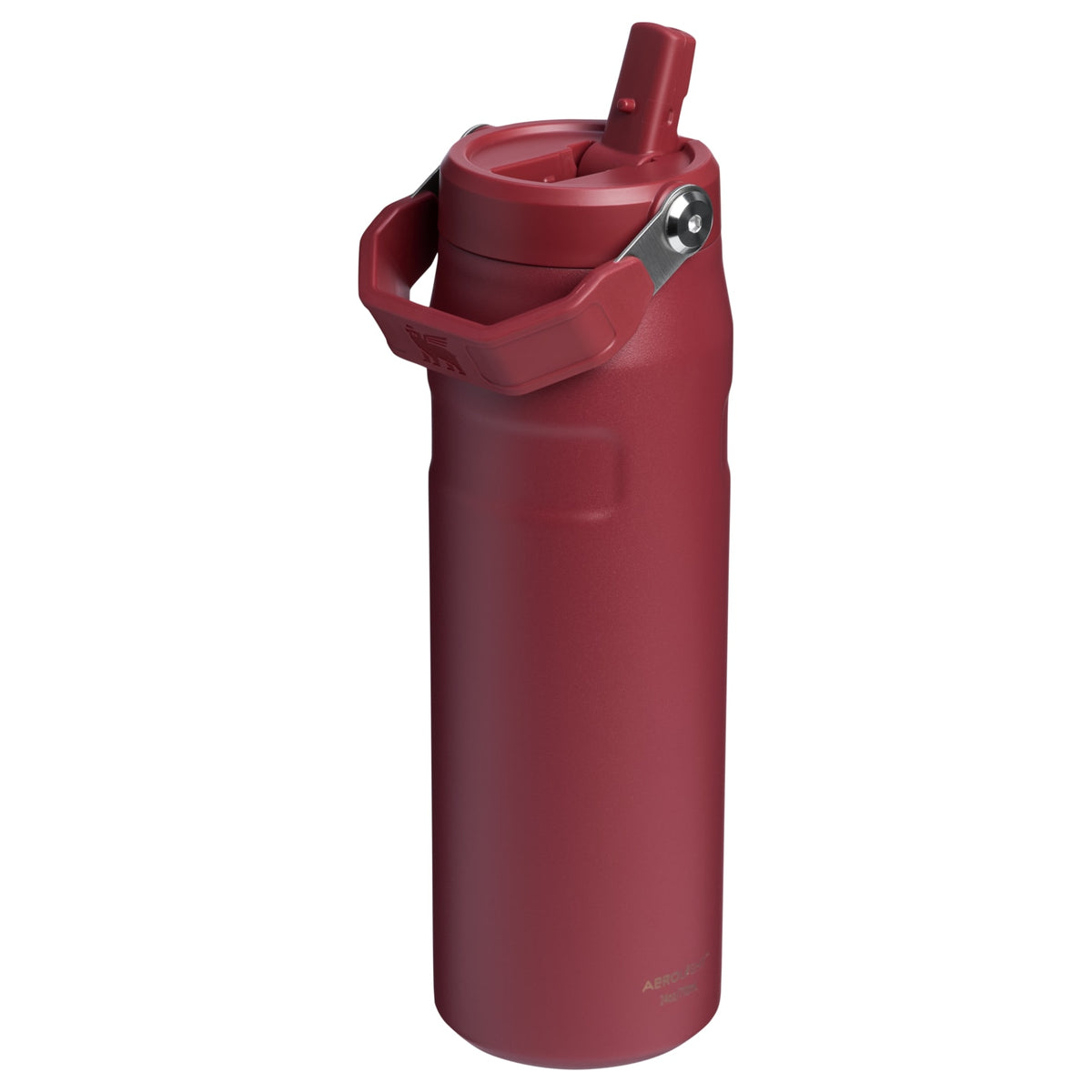 Garrafa Térmica Aerolight Flip Straw Stanley 710 ml Gilded Pomegranate, com a tampa aberta