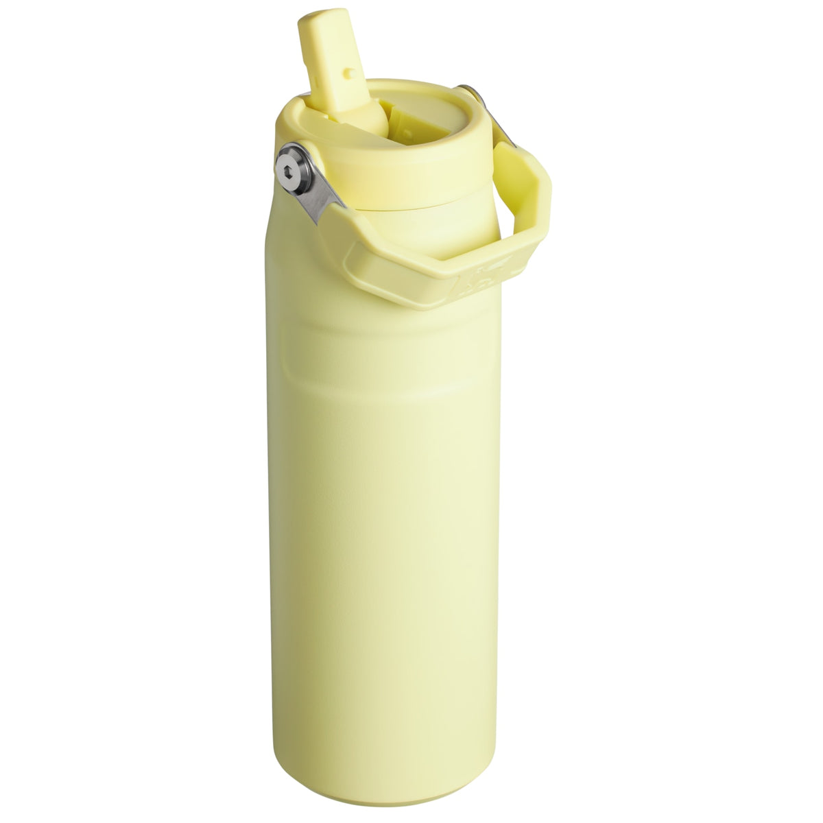 Garrafa Térmica Aerolight Flip Straw Stanley 710 ml Pomelo, com a tampa aberta