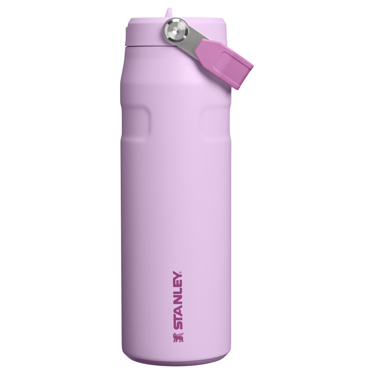 Garrafa Térmica Aerolight Flip Straw Stanley 710 ml Soft Orchid, vista frontal com tampa fechada