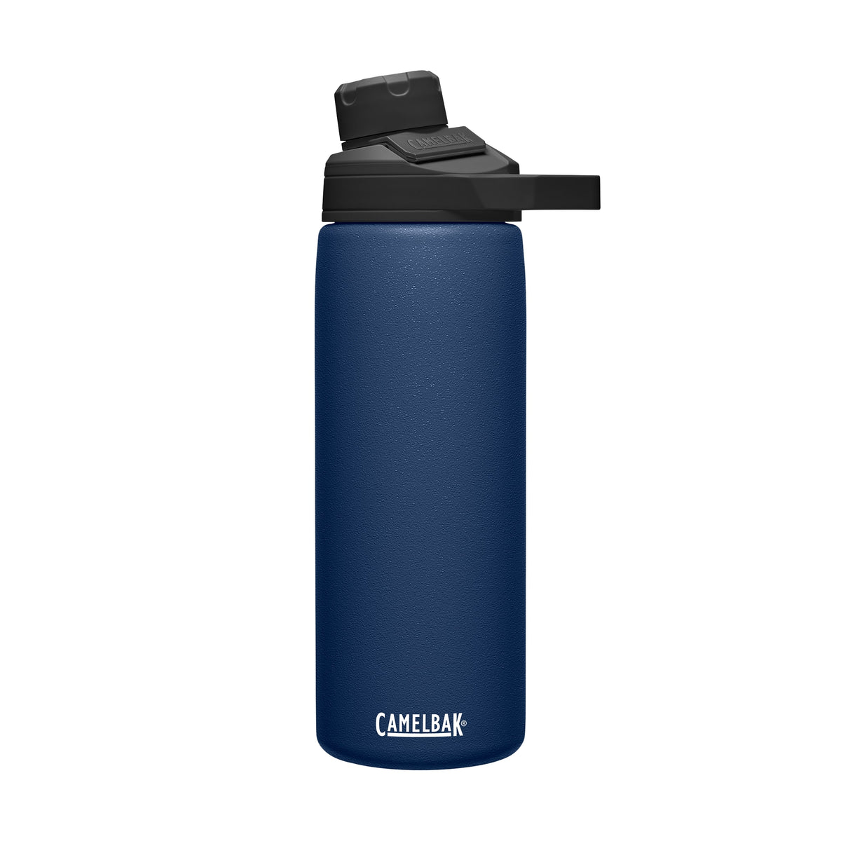 Garrafa Térmica Camelbak Chute Mag 600 ml Azul Marinho, vista frontal com tampa aberta