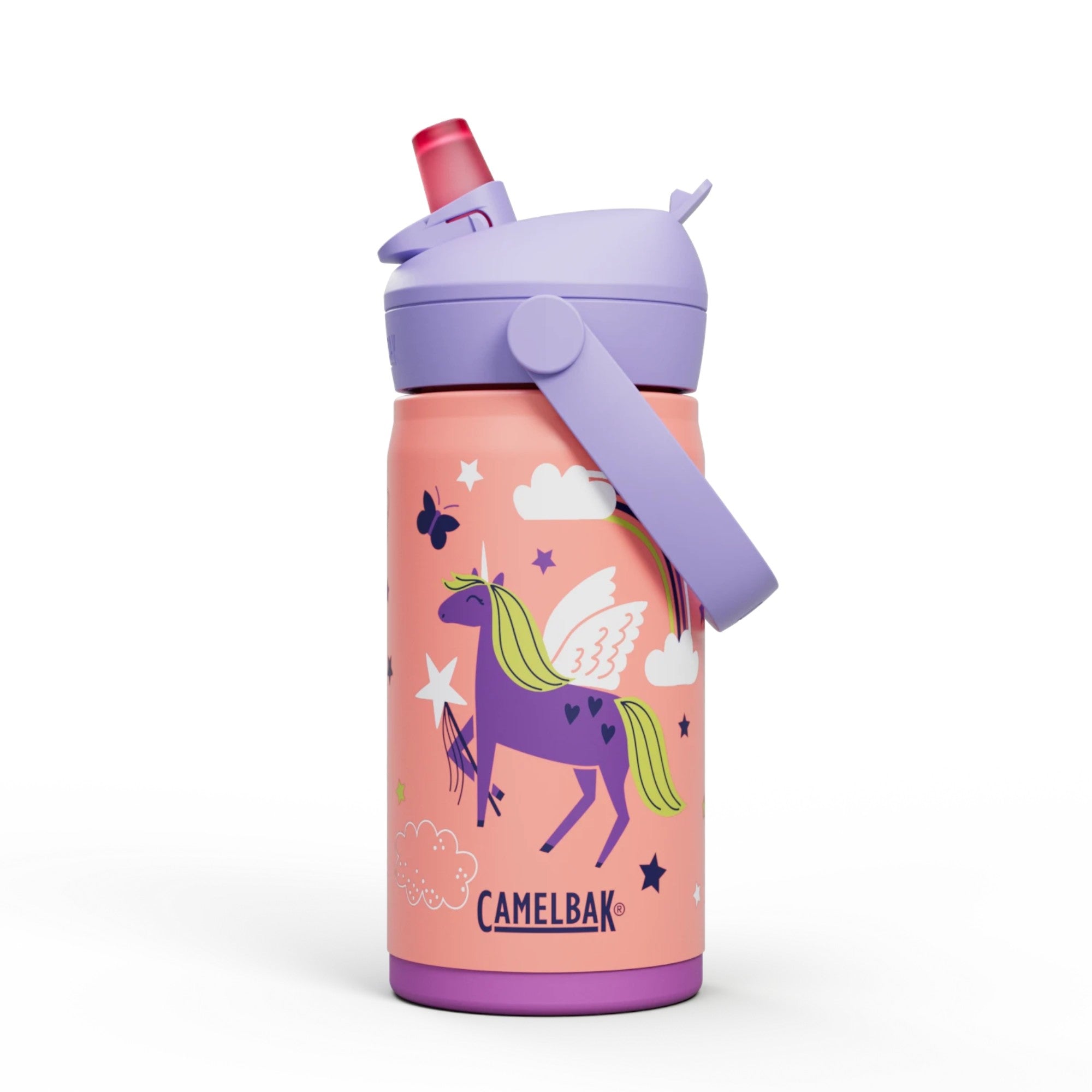 Garrafa Térmica Infantil Camelbak Thrive 354ml com design de unicórnio, ideal para crianças.