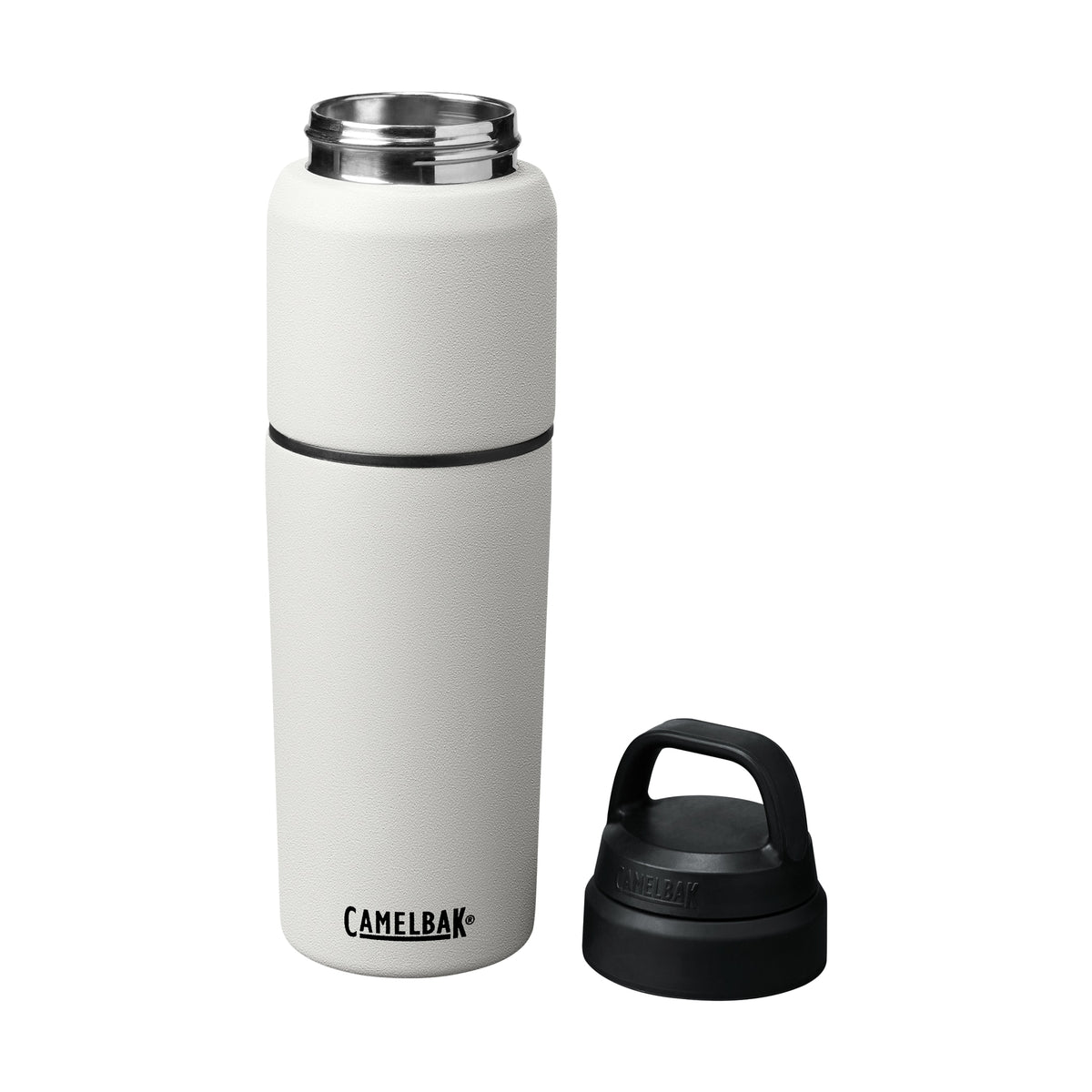 Garrafa Térmica Camelbak MultiBev 650 ml Branca, com a tampa aberta