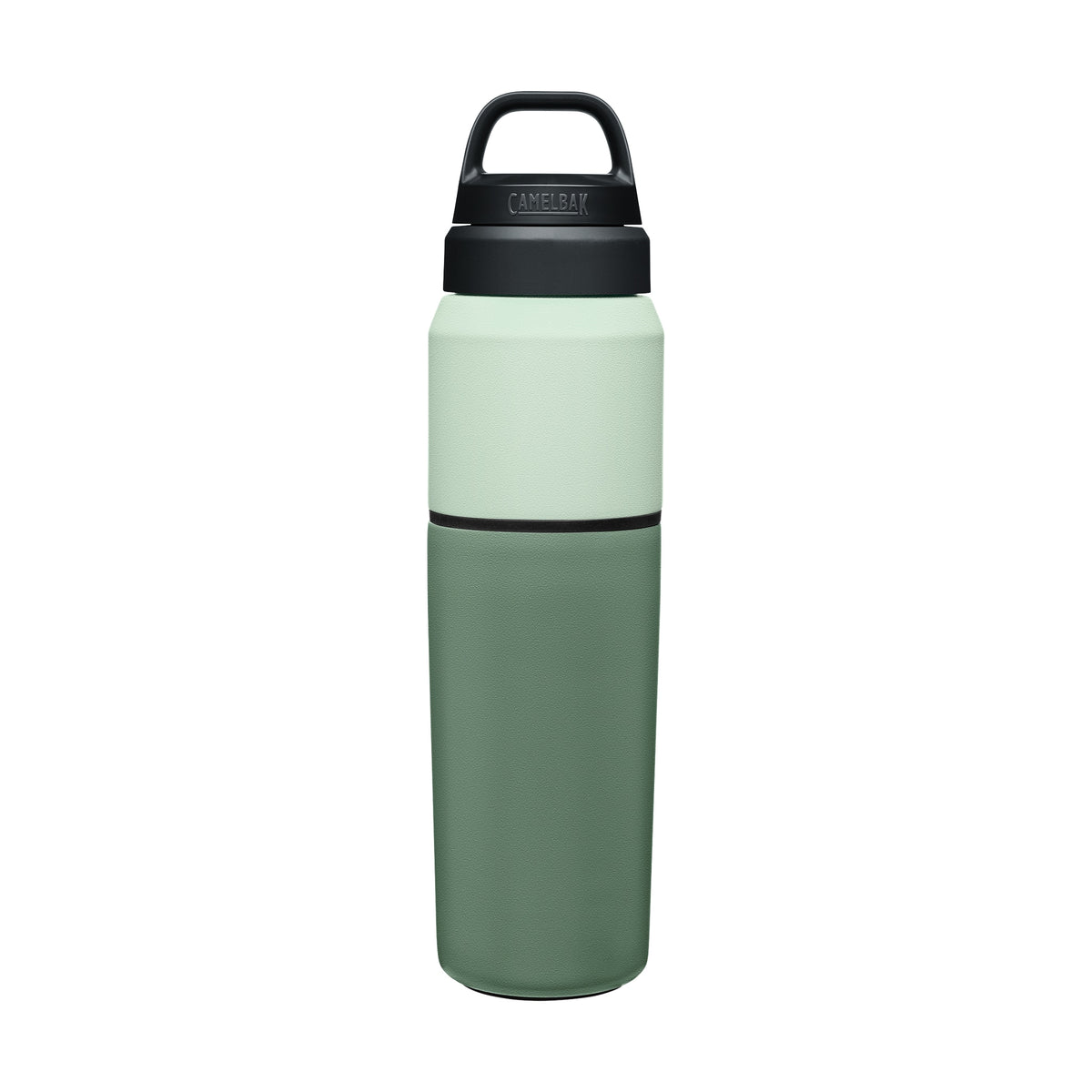 Garrafa Térmica Camelbak MultiBev 650 ml Verde, vista frontal com tampa fechada, foto 25 de 47