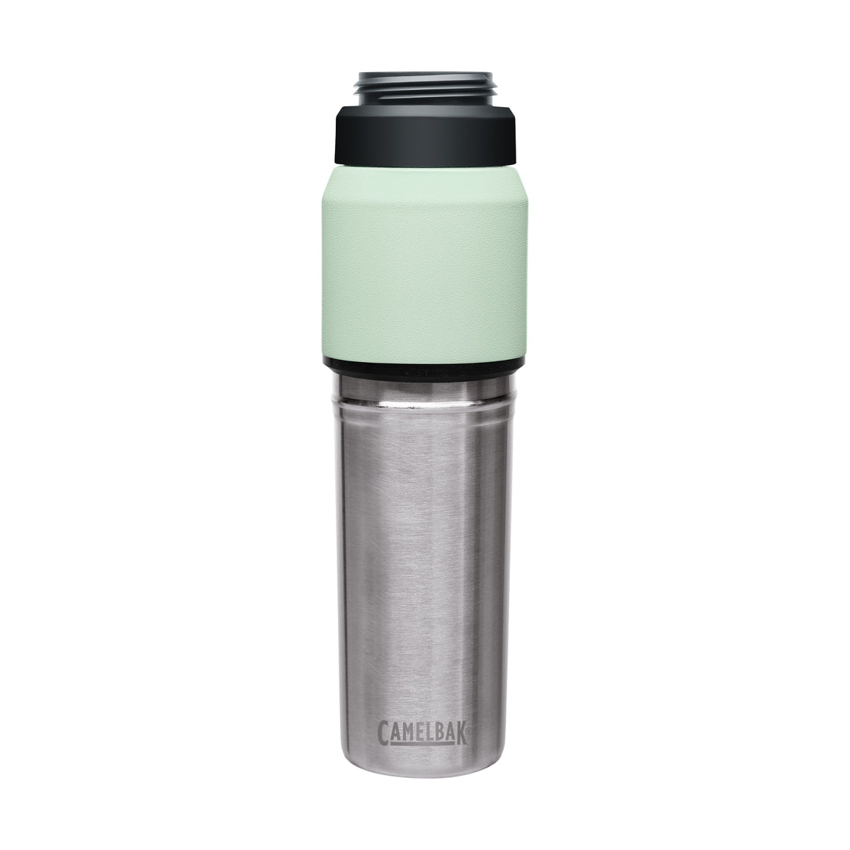 Garrafa Térmica Camelbak MultiBev 650 ml Verde, vista frontal com tampa fechada, foto 31 de 47