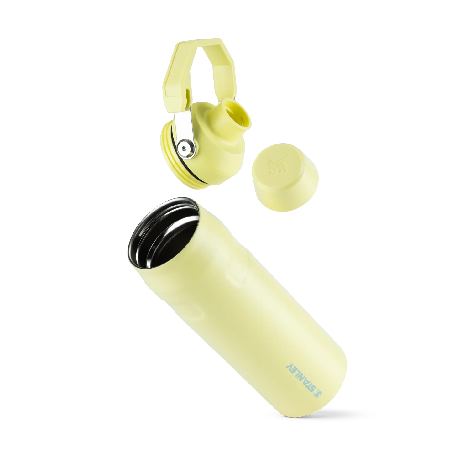 Garrafa Térmica Stanley Aerolight™ Fast Flow - 710ml em design moderno, feita com aço inox 18/8 reciclado, aberta e pronta para uso.