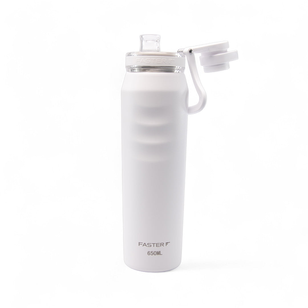 Garrafa térmica Faster Oásis 650ml na cor branca