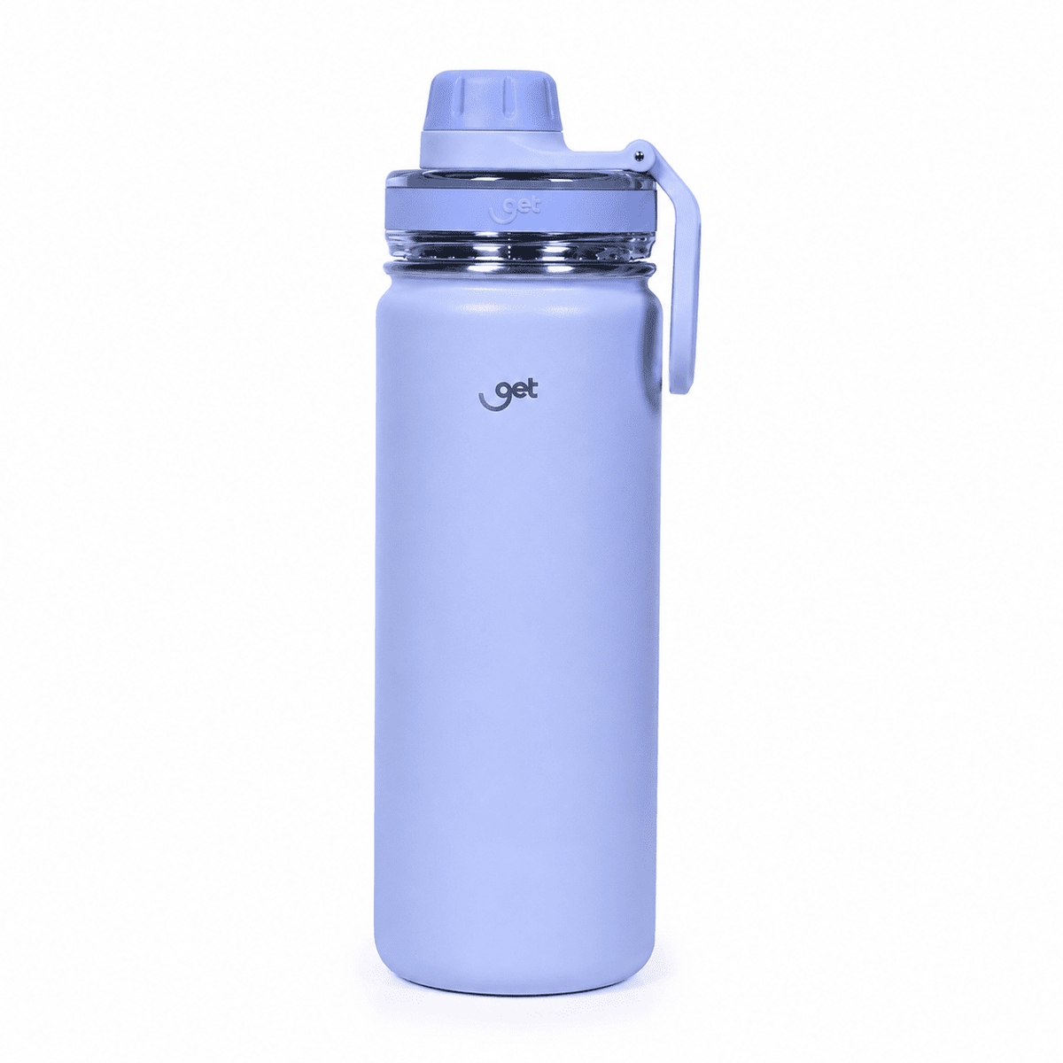 Garrafa Térmica GET Trity 500 ml Lavanda, vista frontal com tampa fechada