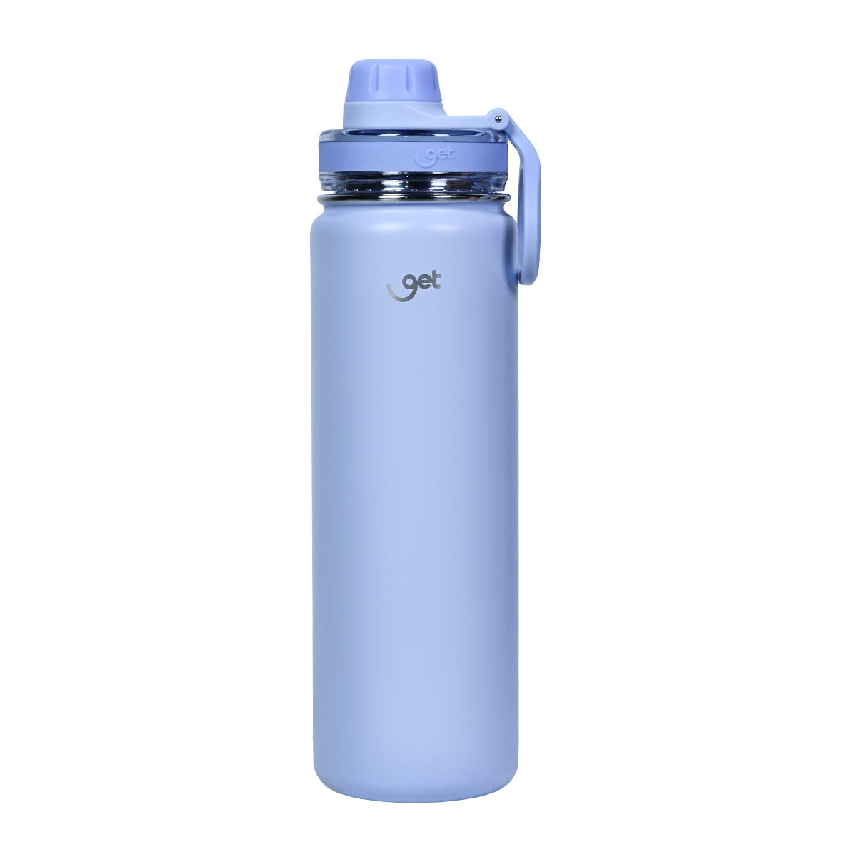 Garrafa Térmica GET Trity 750 ml Lavanda, vista frontal com tampa fechada